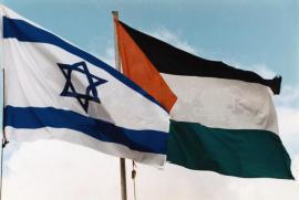 The Israeli and Palestinian flags