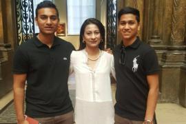 Faraaz (on the right) with his mother and his brother