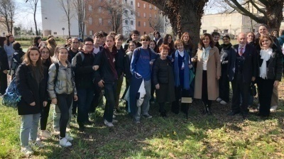 The inaugural event of the new Righteous of the Garden located in Verona's Fracastoro High School