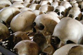 Craniums of victims of Rwandan Genocide