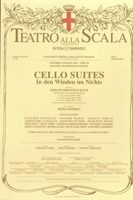The poster of the Ballet dedicated to the Righteous by Teatro La Scala