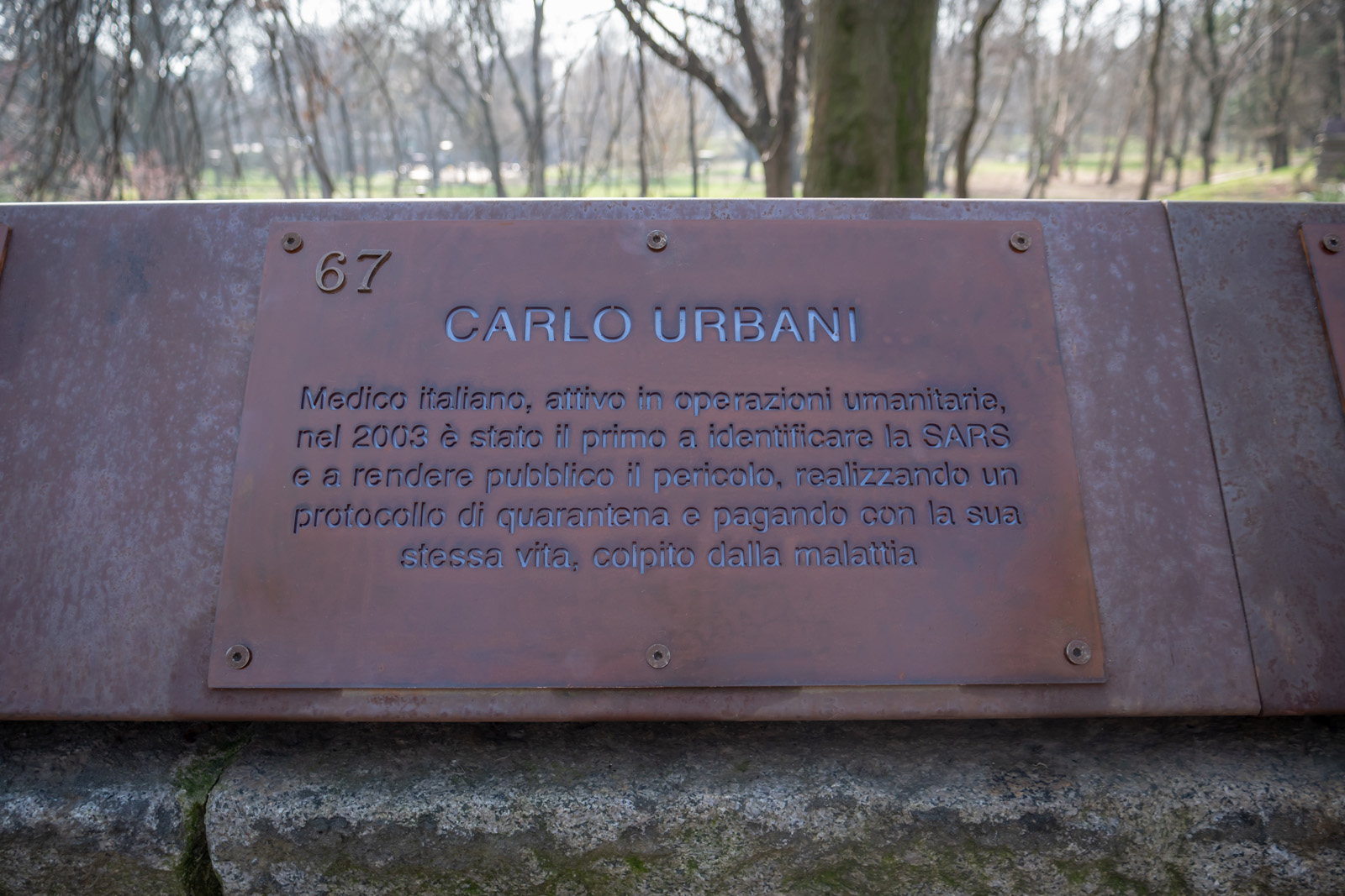 The plaque for Carlo Urbani