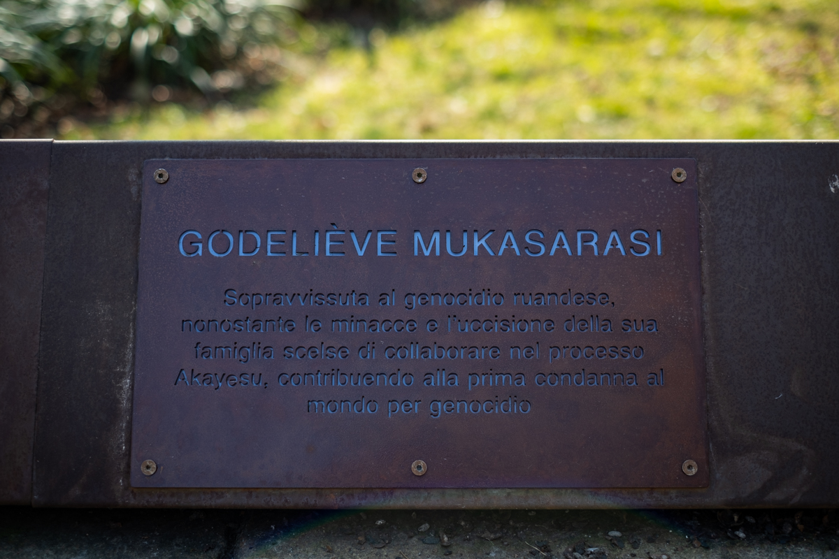 Plaque in honor of Godeliéve Mukasarasi